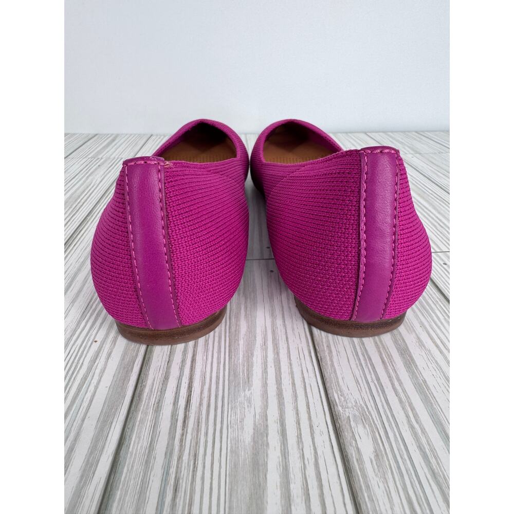 Corso Como Julia shoes women's 9 ballet flat pointed toe knit loafers fuchsia - Picture 4 of 8